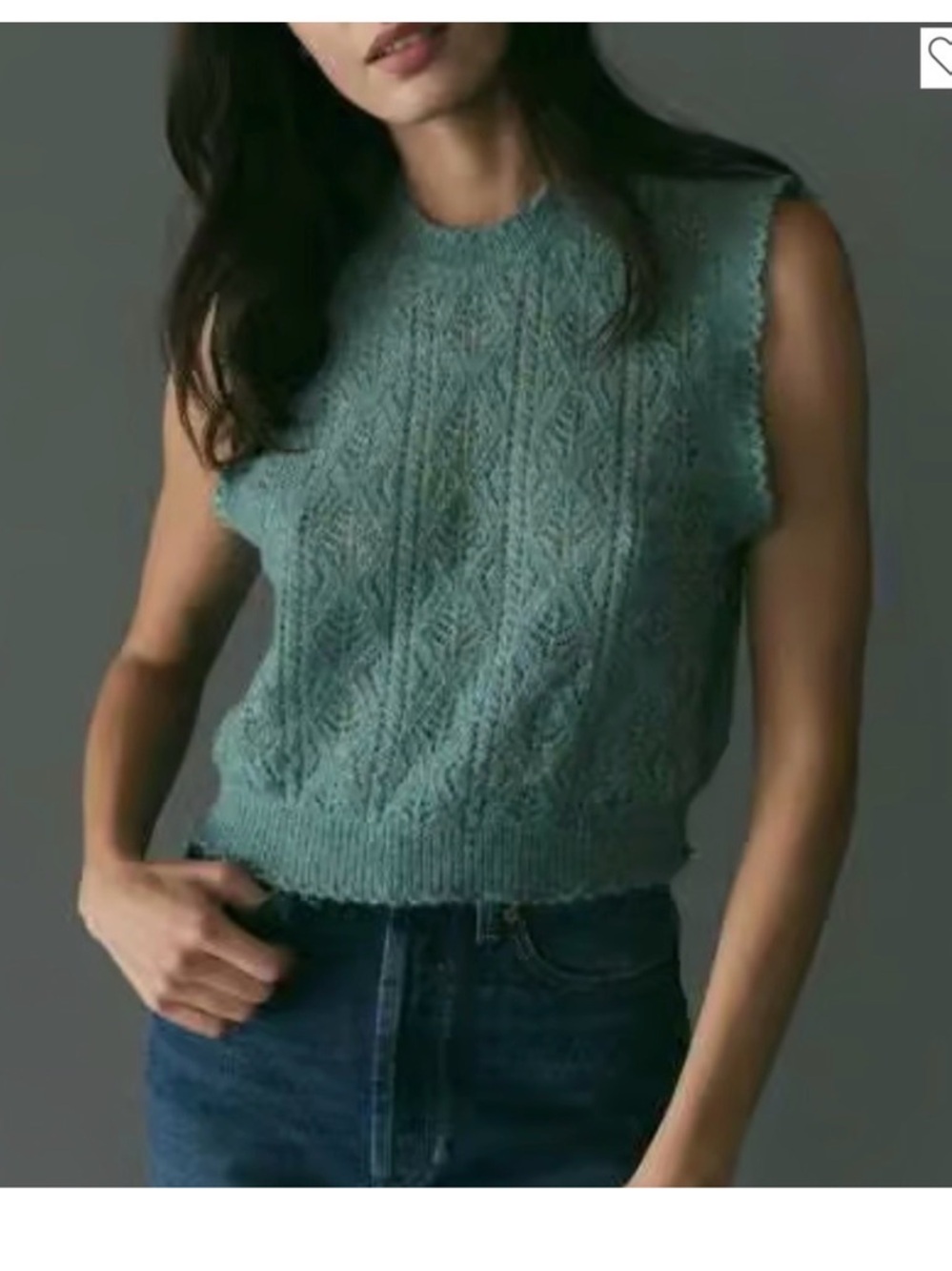 Doen Adriana Sweater Vest size
xs Open Knit Alpaca Wool Soft
Blue Minthe